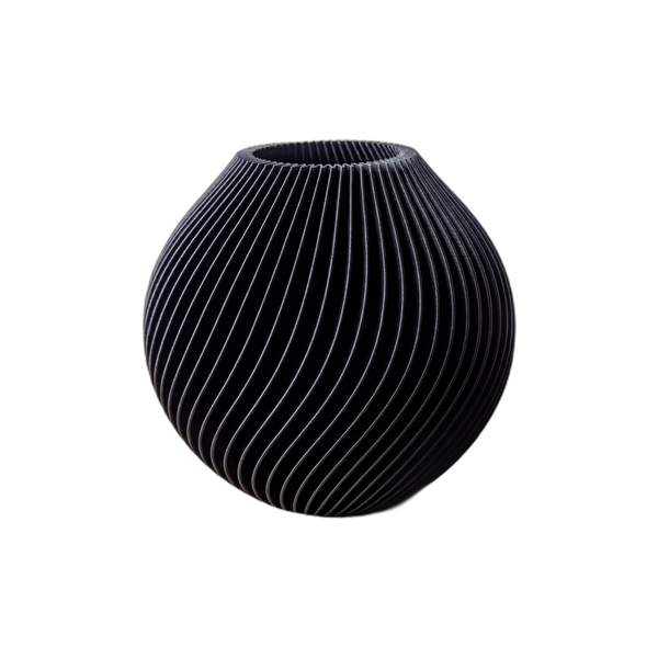 Spira Vase in Schwarz