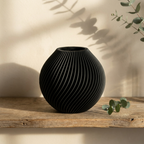 Spira Vase in Schwarz