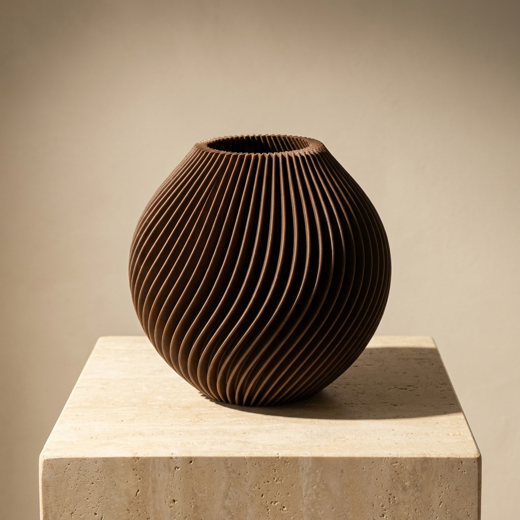 Spira Vase in Braun
