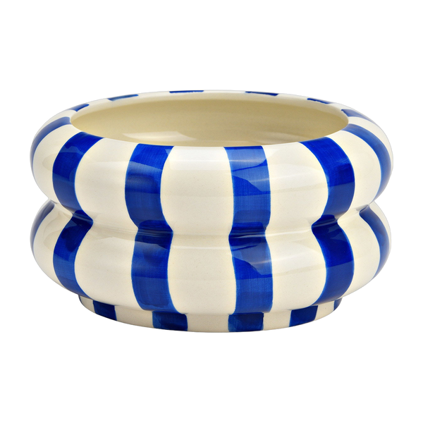 Topf Marlon in Blau/Weiß
