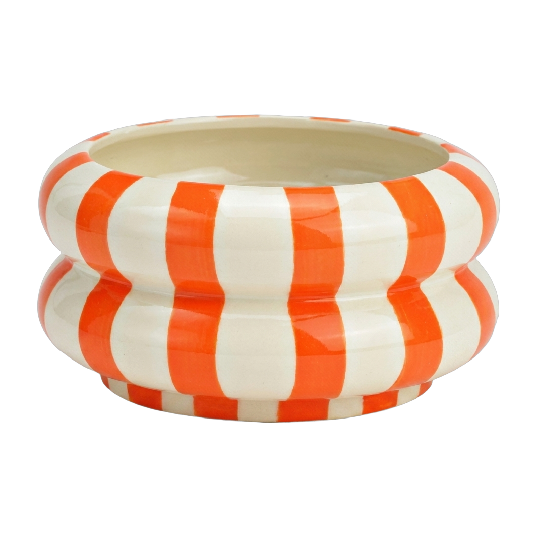 Topf Marlon in Orange/Weiß