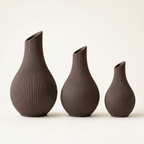 Yazu Vase Größenvergleich 15, 20 und 25 cm in Braun